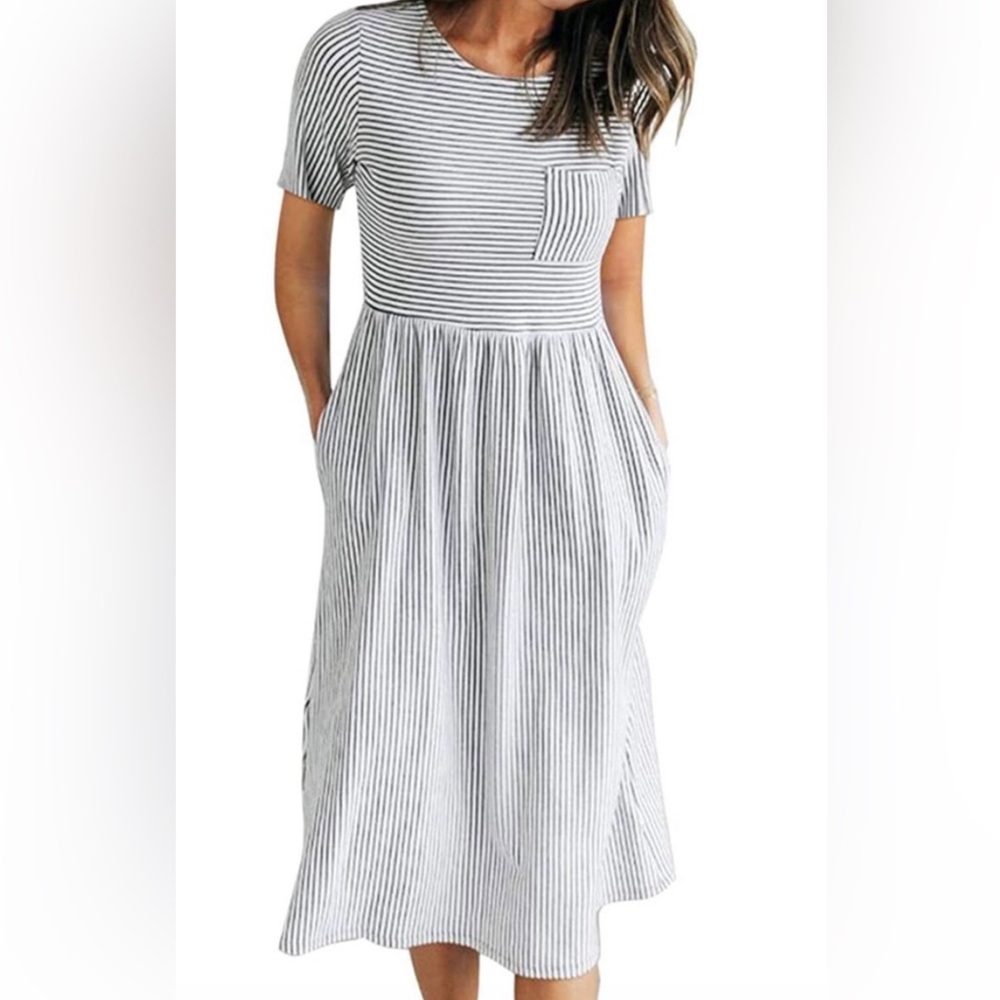 New without tags Striped Black and White Dress XL